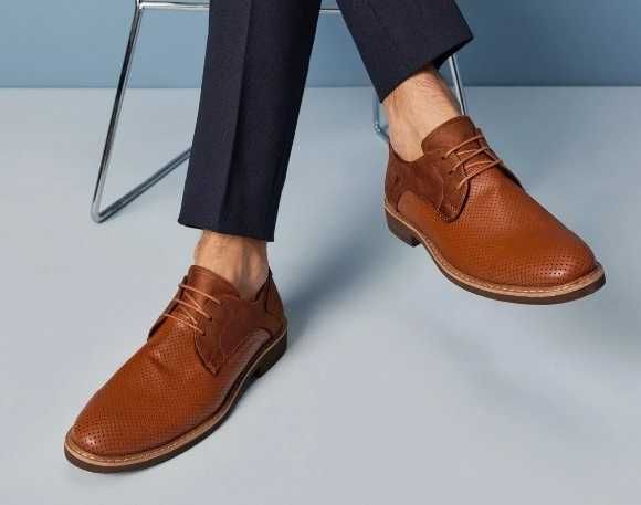 Pantofi derby 41 plain toe premium Oliver Jacob NOI piele naturala