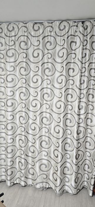 Шторы с тюлем, цвет бежевый