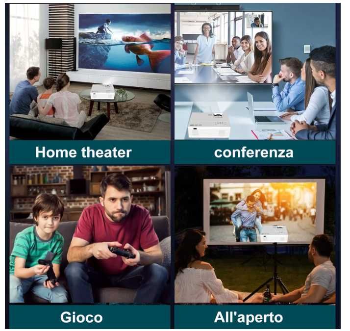 Videoproiector LED Full HD 1080p Ysametp Mini Projector Portable