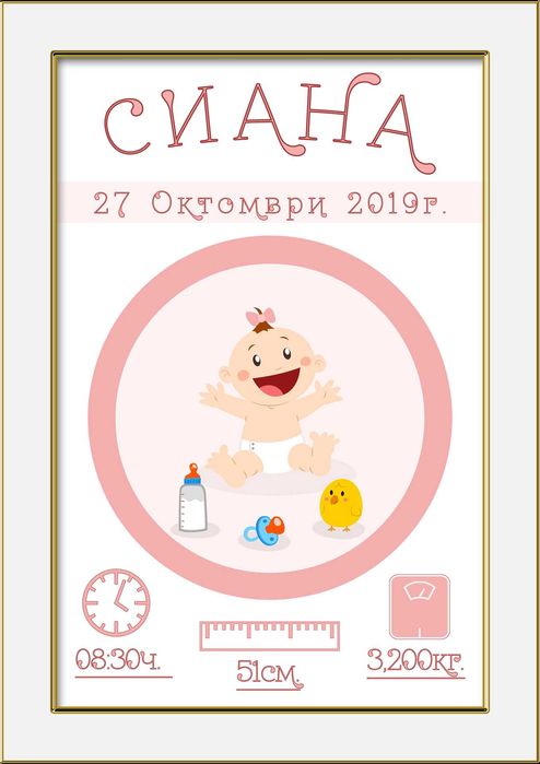 Уникален подарък за мама, бебе, любим човек за всеки празник в рамка!