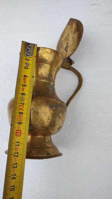 Ulcior din alamă cu capac 12 cm x 6 cm   Art Nouveau