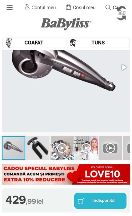 Ondulator Babyliss curl perfect