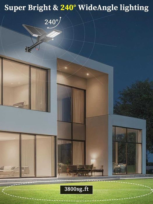 Ofuray Of-10000W соларна улична лампа с дистанционно, 6500К, IP67