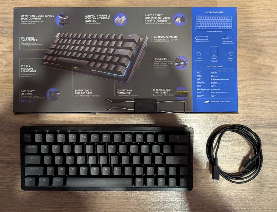 Механична клавиатура Mountain Everest 60 RGB с Linear 45 Speed суичове