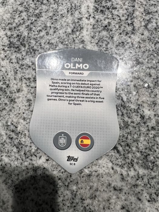 Футболна карта на Дани Олмо от европейското първенство от 2024.