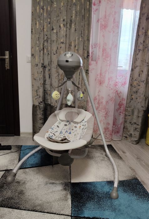 Leagan electric Wunderkid Side, cu conectare la priza, Gri