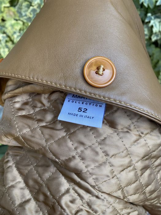 Новый кожаныый пиджак плащ куртка . Италия . Размер 52. L