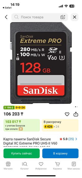 SanDisk 128 GB v60