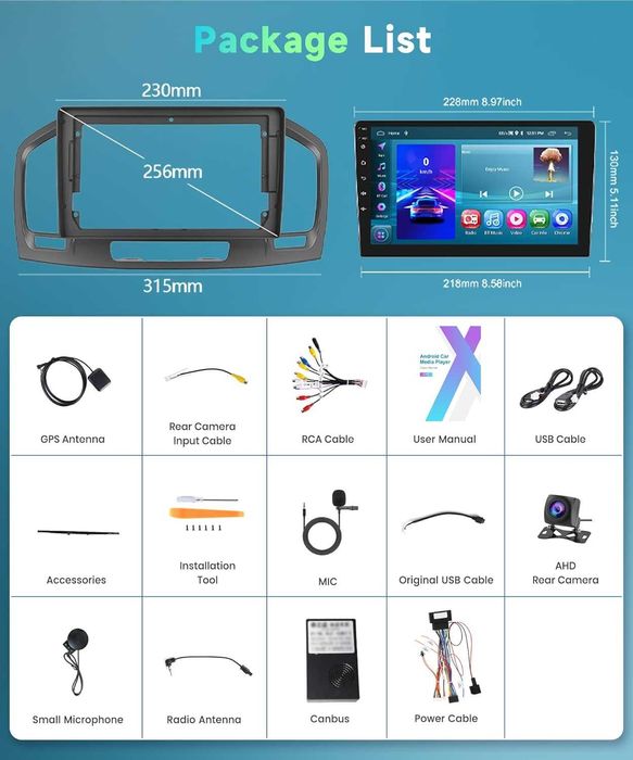 Мултимедия за Opel Insignia Навигация Android плеър двоен дин 2 DIN