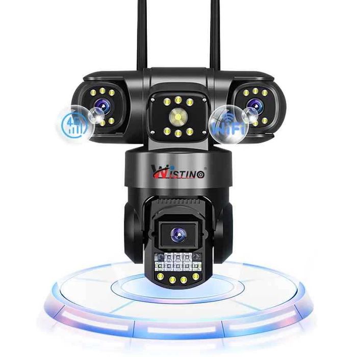 Домашна охранителна 4G CCTV камера V380 троен обектив