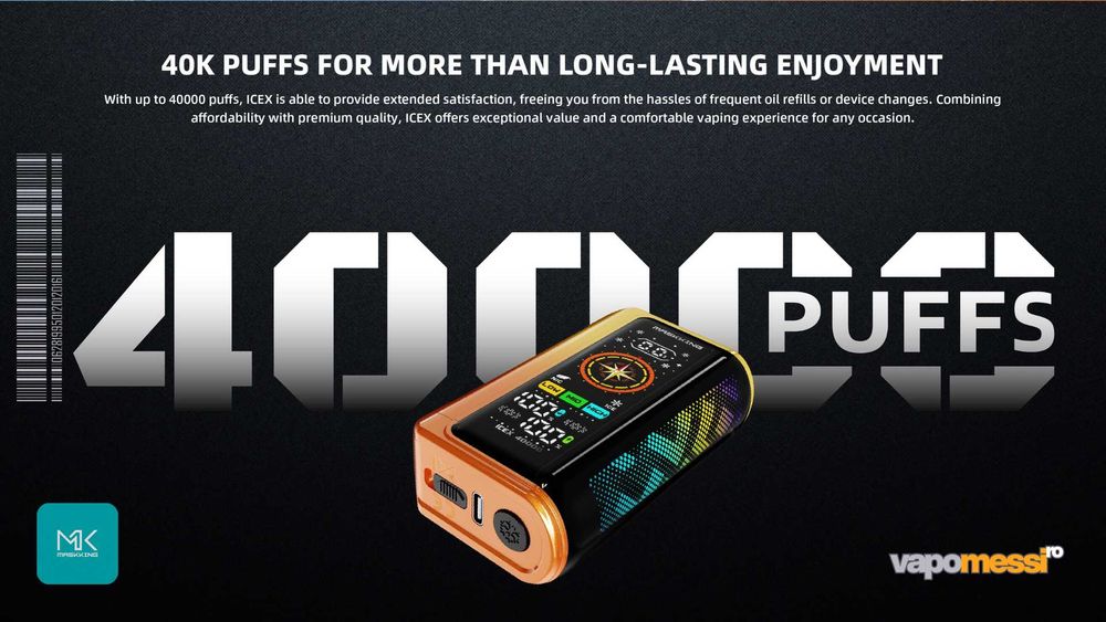 Vape 40k IceX MasKKing cu Ecren led Full screen Curbat