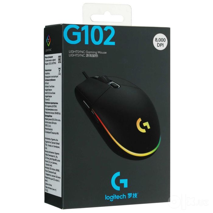 \ Мышь Logitech G102 Lightsync Black