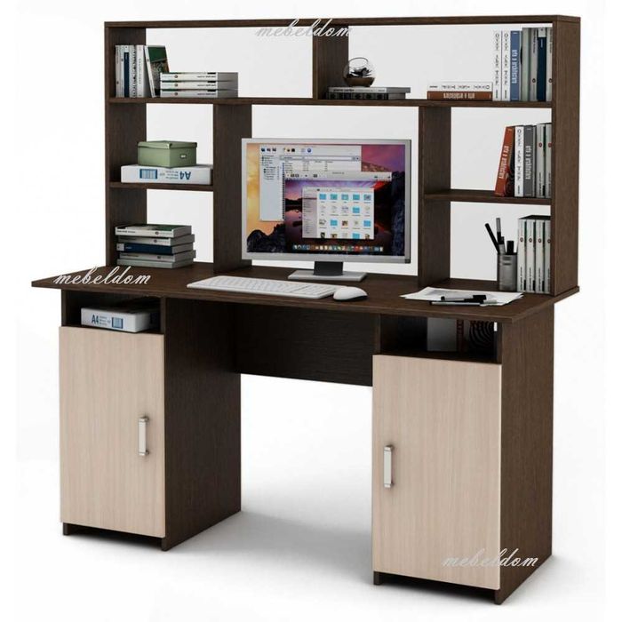 Бюро 143см. с надстройка и 2 плавни врати(код-1160)