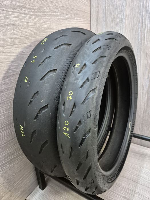 Set anvelope moto 120 70 17 cu 180 55 17 Michelin power 5 dot 21 si 24