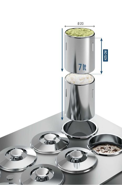 Vaschete, containere din inox, carapine, sorbetiere din inox pentru inghetata, capace din policarbonat, accesorii gelaterie, paletine