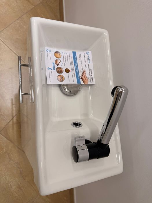 Chiuveta mobila Economy, QUVETTE, Apa Rece cu pompa electrica, alb, 41x23x72 cm