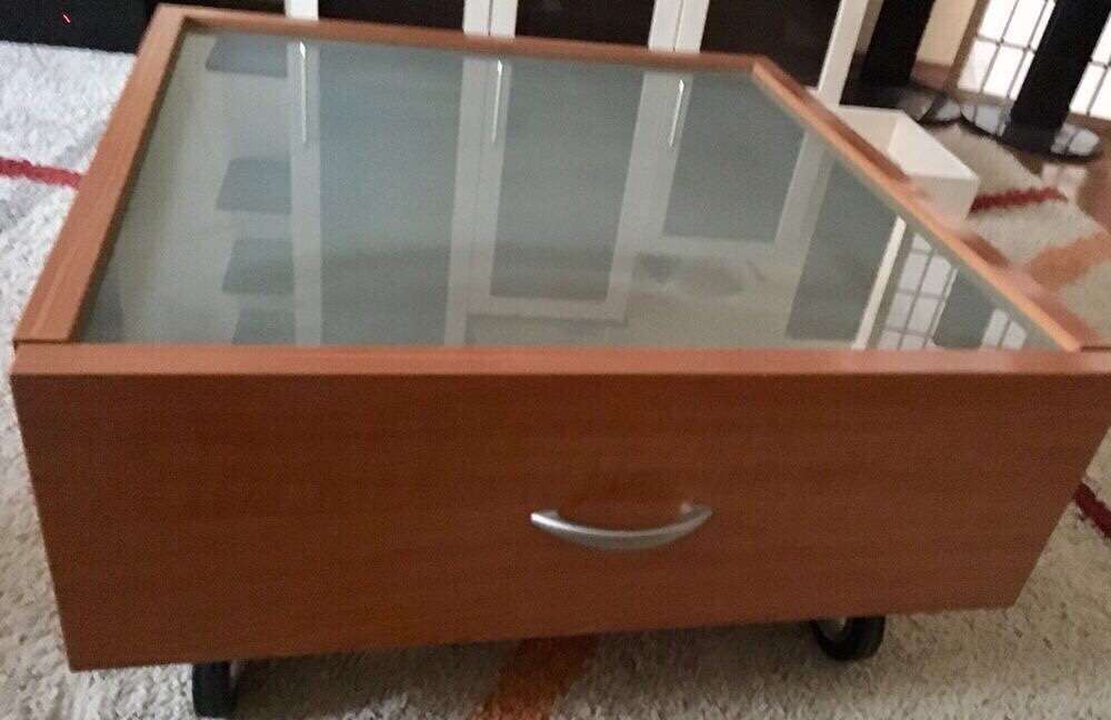 Masuta Mobexpert cu sertar si sticla sablata