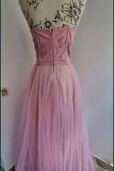 Rochie brodata manual ,rochie de seara