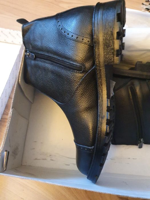 Cizme/ghete aspect militar italiene, din piele naturala