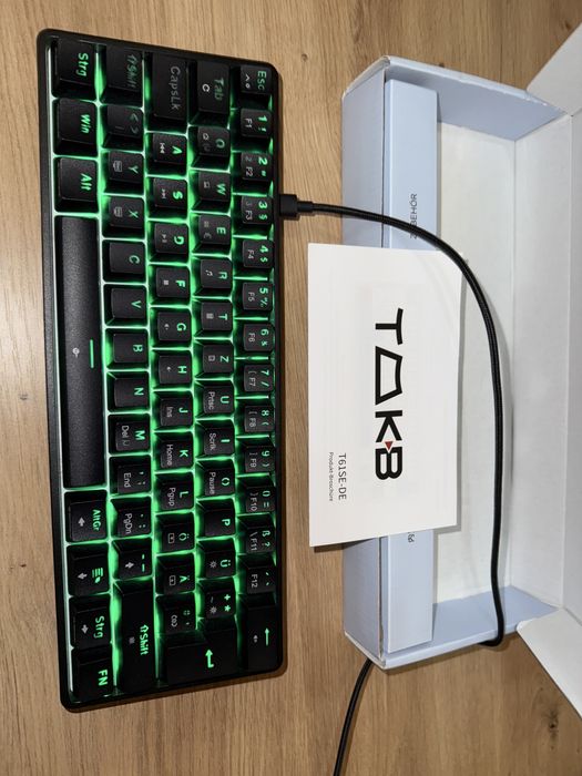 Tastatură mecanică fir gaming TMKB T61SE QWERTZ Red Switch Black