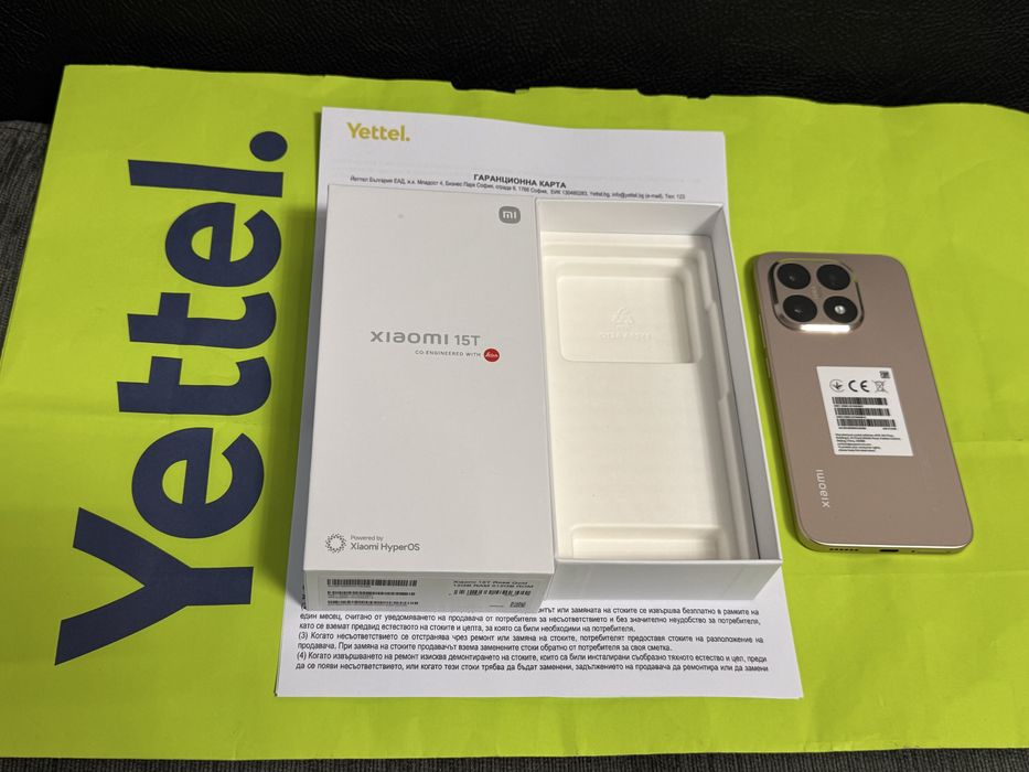 КАТО НОВ 512GB Xiaomi 15T Yettel Гаранция 2028г. Rose Gold