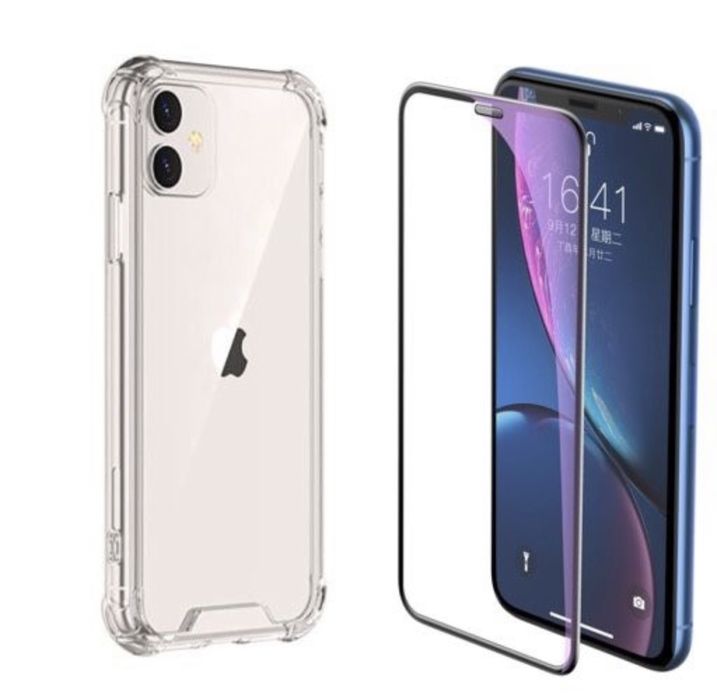 Iphone 11/12/13/14/15/16 PRO MAX Husa Sil Colturi Tari+Folie Sticla