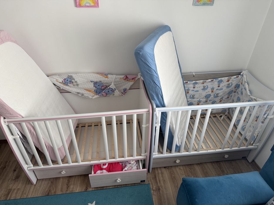 Бебешко дървено креватче Lorelli Matrix Розово