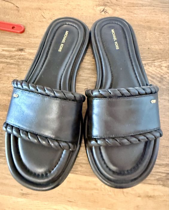 Papuci Michael Kors Dana Braided Slide – damă, mărimea 38,5 (US 8)