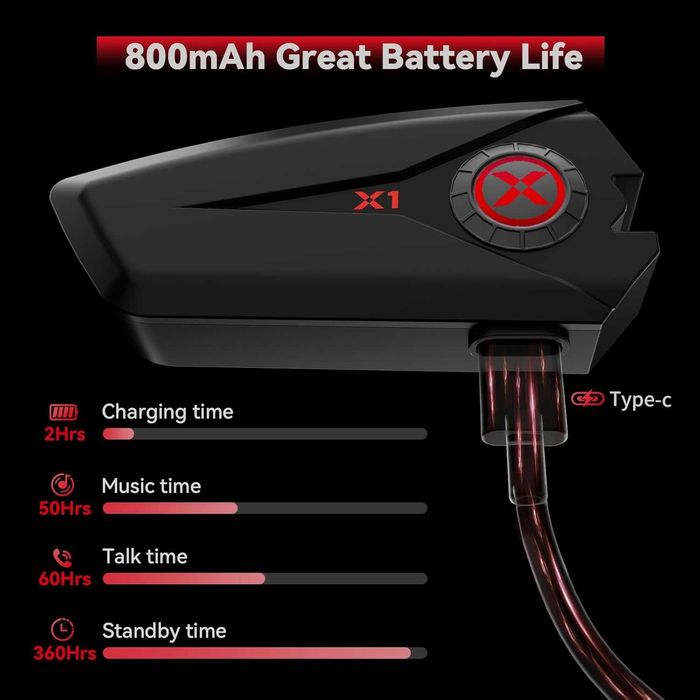 Интерком XGP X1 Bluetooth слушалки с асистент, 40 мм високоговорители