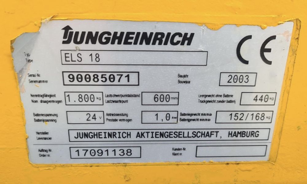 Vand Transpalet electric Jungheinrich Els 18