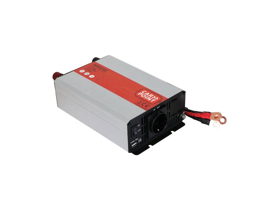 Invertor de tensiune auto Carpoint 12V-230V 1000W 50Hz, cu port USB 5V 2.1A, putere de varf 2000W, protectii la supra-sarcina si scurt-circuit