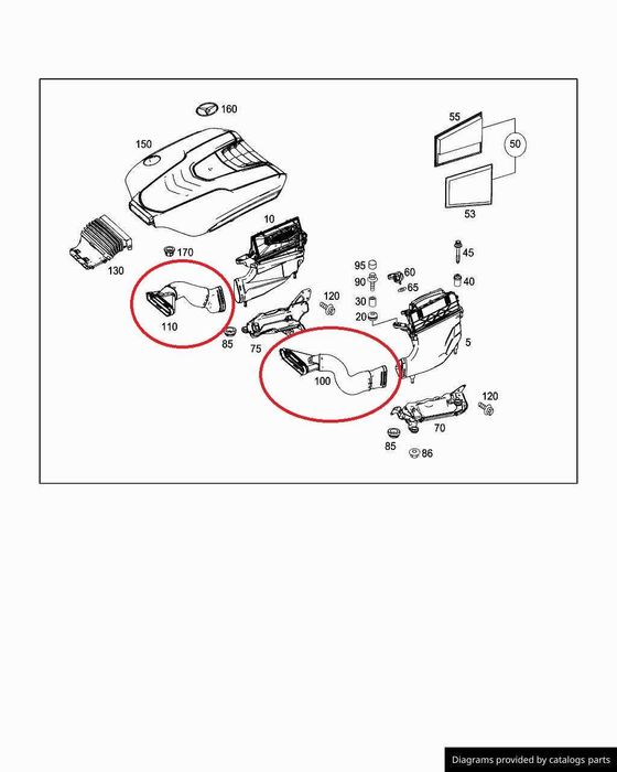 Нови ! Въздуховоди за Mercedes S-Class W222 (S 350 BlueTEC / CDI)