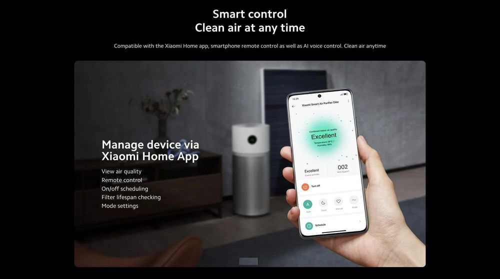 Очиститель воздуха/воздухоочиститель Xiaomi Smart Air Purifier Elite
