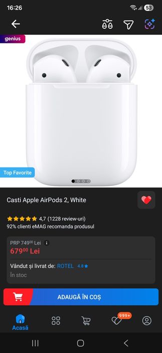 Casti Airpods 2 ca noi