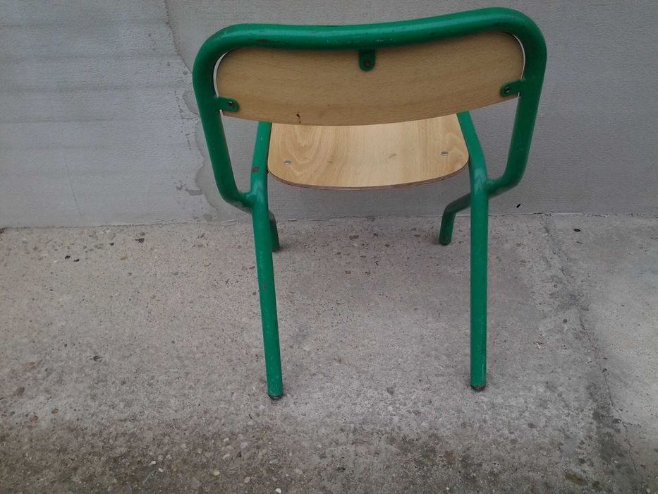 Scaun gradinita pentru copii, din lemn si metal, 29 cm***