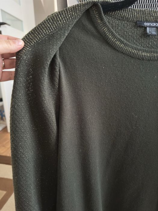 Bluza cardigan verde cu sclipici