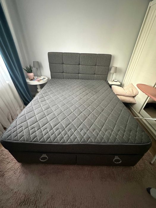 Pat dublu cu lada de depozitare 160*200