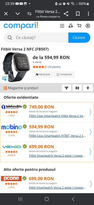 Ceas smartwatch Fitbit versa 2, waterproof NOU
