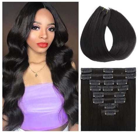 Doupor естествени екстеншъни за коса с щипки, 100% естествена коса