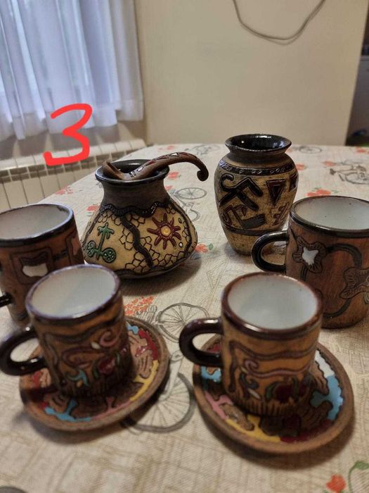 Арменски уникални керамични ръчна изработка чаши кани захарница …