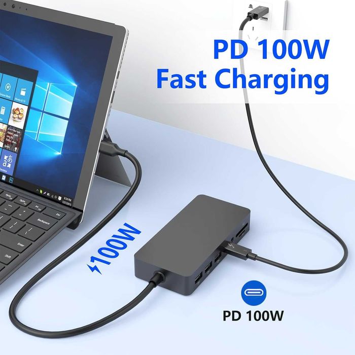 Докинг станция Rocketek SH701C USB-C 12 в 1 100W PD