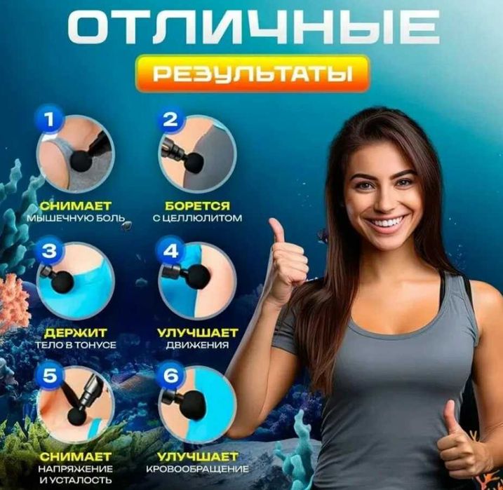 Мини Перкуссионный Пистолет Массажер Вибро