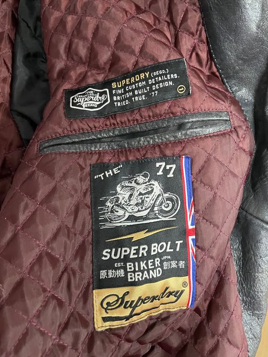 Geaca de piele Superdry Biker