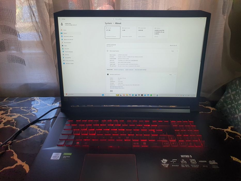 Laptop Gaming Acer Nitro 5 i5 10th Gen 8GB SSD 512GB
