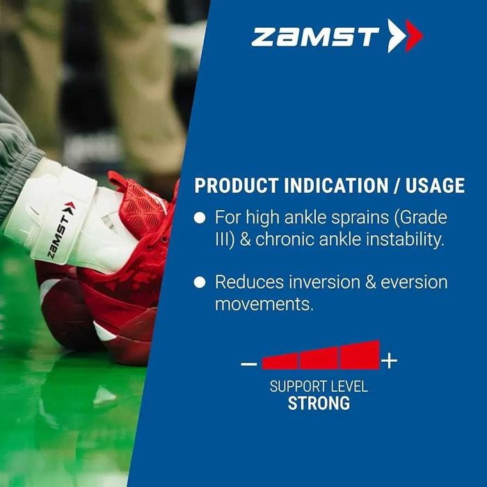 Чисто Нова Професионална Ортеза за Глезен Zamst A2-DX WHITE (Размер M - За ЛЯВ крак)