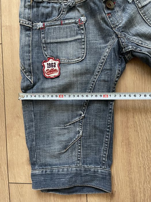 Къси дънки с еластичен колан, размер EUR 36