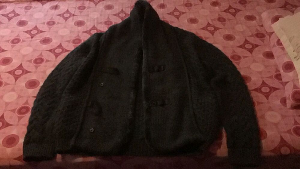 Haina lana cu guler de blana geaca hanorac Zara Man