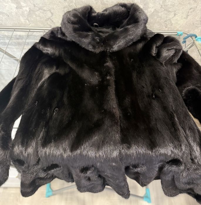 Норковая шуба с капюшоном