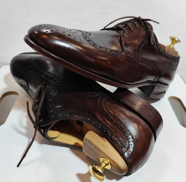 Pantofi de lux 43 43.5 lucrati manual BALLY NOI piele naturala premium