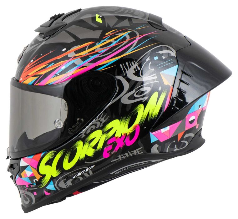 Мото каска Scorpion Exo EXO-R1 Evo II  SAVAGE Black-Blue-Pink,S55-56